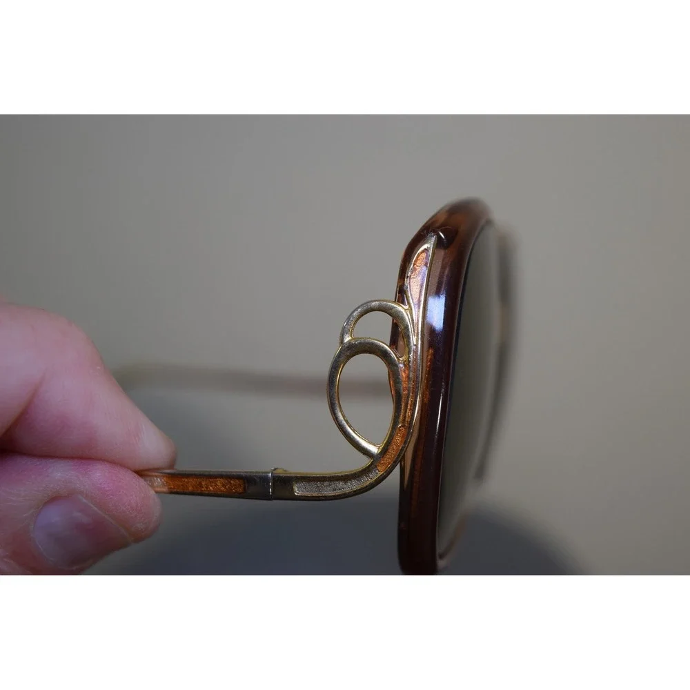 Vintage 1970's SOPHIA Loren Zyloware Oversized Square Eyeglasses Gold Rich Lady